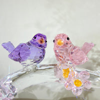 Five Blessings, One Flourishing Tree · K9 Crystal Birds