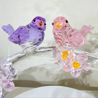 Five Blessings, One Flourishing Tree · K9 Crystal Birds