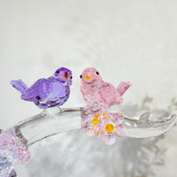 Five Blessings, One Flourishing Tree · K9 Crystal Birds