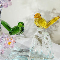Five Blessings, One Flourishing Tree · K9 Crystal Birds