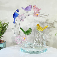 Five Blessings, One Flourishing Tree · K9 Crystal Birds