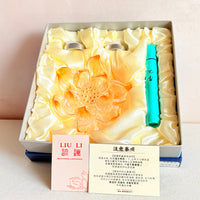 Lotus Serenity · Orange Liuli Lotus Incense Holder