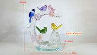 Five Blessings, One Flourishing Tree · K9 Crystal Birds