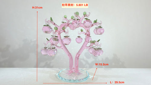 Pink Apple Tree · A Heart Full of Blessings · K9 Crystal Sculpture