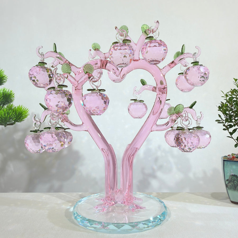 Pink Apple Tree · A Heart Full of Blessings · K9 Crystal Sculpture
