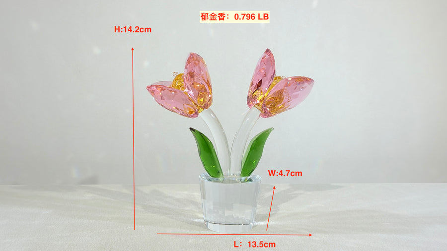 Tulips · The Grace of Quiet Blooming · K9 Crystal Sculpture