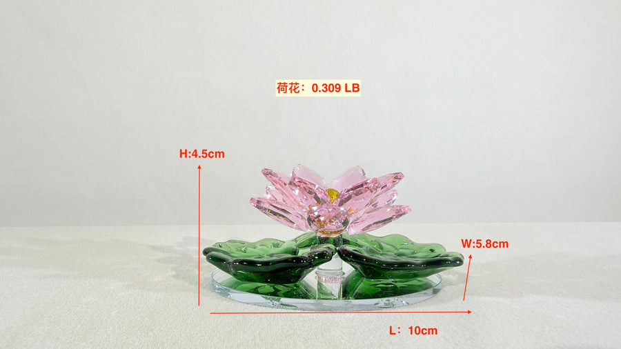 Lotus in Stillness · K9 Crystal Lotus Sculpture