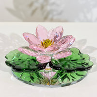 Lotus in Stillness · K9 Crystal Lotus Sculpture