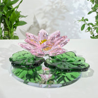 Lotus in Stillness · K9 Crystal Lotus Sculpture