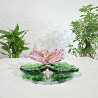 Lotus in Stillness · K9 Crystal Lotus Sculpture