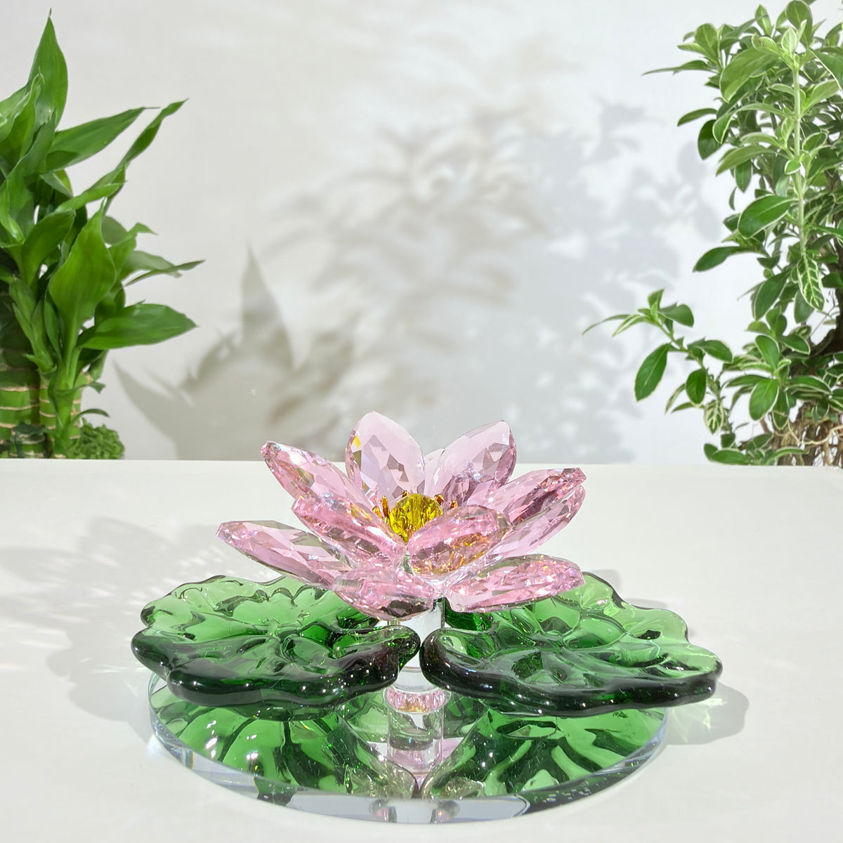 Lotus in Stillness · K9 Crystal Lotus Sculpture