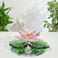 Lotus in Stillness · K9 Crystal Lotus Sculpture