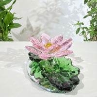 Lotus in Stillness · K9 Crystal Lotus Sculpture