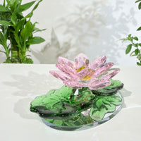 Lotus in Stillness · K9 Crystal Lotus Sculpture