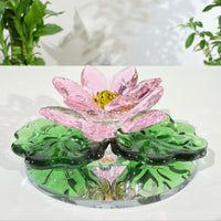 Lotus in Stillness · K9 Crystal Lotus Sculpture