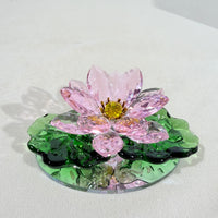 Lotus in Stillness · K9 Crystal Lotus Sculpture