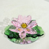Lotus in Stillness · K9 Crystal Lotus Sculpture