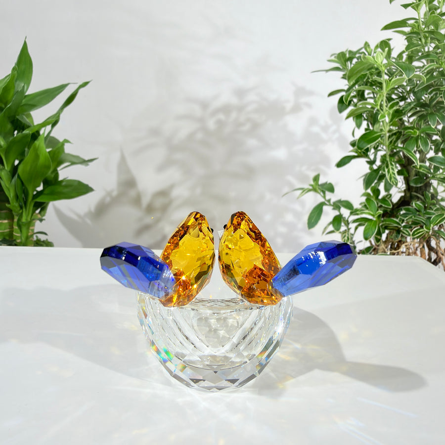 Where Radiance Finds Its Quiet Home · K9 Crystal Lovebirds