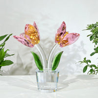 Tulips · The Grace of Quiet Blooming · K9 Crystal Sculpture