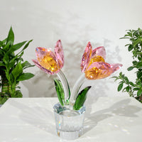 Tulips · The Grace of Quiet Blooming · K9 Crystal Sculpture