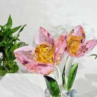 Tulips · The Grace of Quiet Blooming · K9 Crystal Sculpture