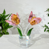 Tulips · The Grace of Quiet Blooming · K9 Crystal Sculpture