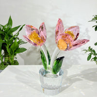 Tulips · The Grace of Quiet Blooming · K9 Crystal Sculpture
