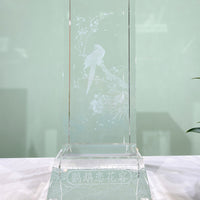 Parrot Among Blossoms · K9 Crystal Laser Art