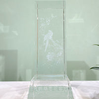 Parrot Among Blossoms · K9 Crystal Laser Art