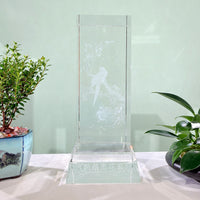 Parrot Among Blossoms · K9 Crystal Laser Art
