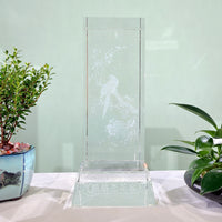 Parrot Among Blossoms · K9 Crystal Laser Art