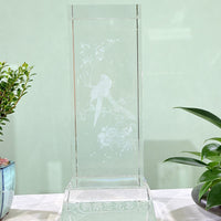 Parrot Among Blossoms · K9 Crystal Laser Art