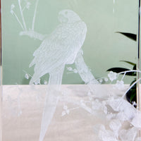 Parrot Among Blossoms · K9 Crystal Laser Art