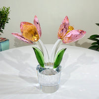 Tulips · The Grace of Quiet Blooming · K9 Crystal Sculpture