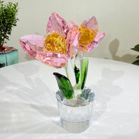 Tulips · The Grace of Quiet Blooming · K9 Crystal Sculpture