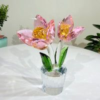Tulips · The Grace of Quiet Blooming · K9 Crystal Sculpture