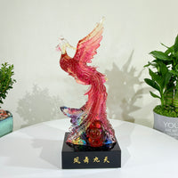 Phoenix in Flight · Red Liuli Sculpture