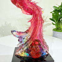 Phoenix in Flight · Red Liuli Sculpture