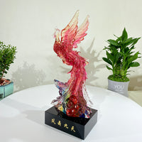 Phoenix in Flight · Red Liuli Sculpture