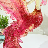 Phoenix in Flight · Red Liuli Sculpture