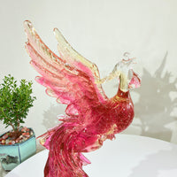 Phoenix in Flight · Red Liuli Sculpture