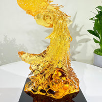 Phoenix in Flight · Golden Amber Liuli Sculpture