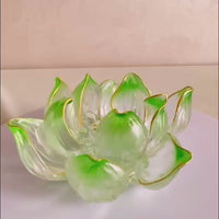 Lotus Serenity · Green Liuli Lotus Incense Holder