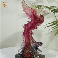 Phoenix in Flight · Red Liuli Sculpture