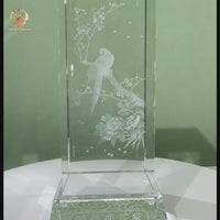 Parrot Among Blossoms · K9 Crystal Laser Art