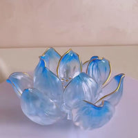Lotus Serenity · Blue Liuli Lotus Incense Holder