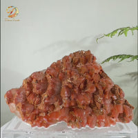 Natural Red Calcite Crystal Cluster · One-of-a-Kind Formation