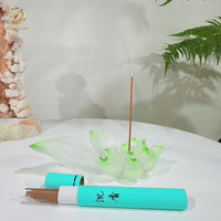 Lotus Serenity · Green Liuli Lotus Incense Holder