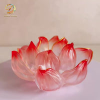 Lotus Serenity · Red Liuli Lotus Incense Holder